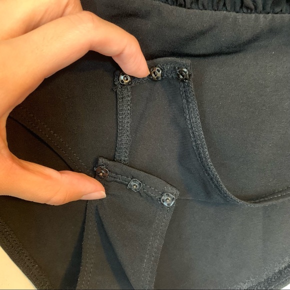 BCBGeneration Black Surplice V Neck Tie-Back Long Sleeve Bodysuit - Picture 13 of 14